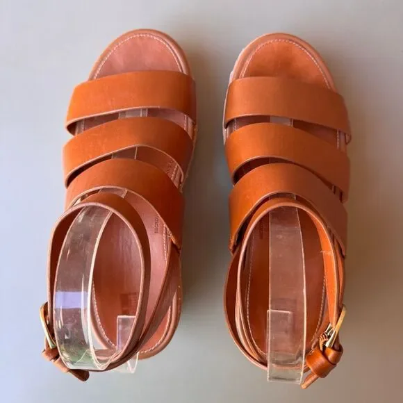 FitFlop Eloise Wedge Sandals Womens Size 8 Tan Platform Espadrille Strappy Shoes - Picture 5 of 16